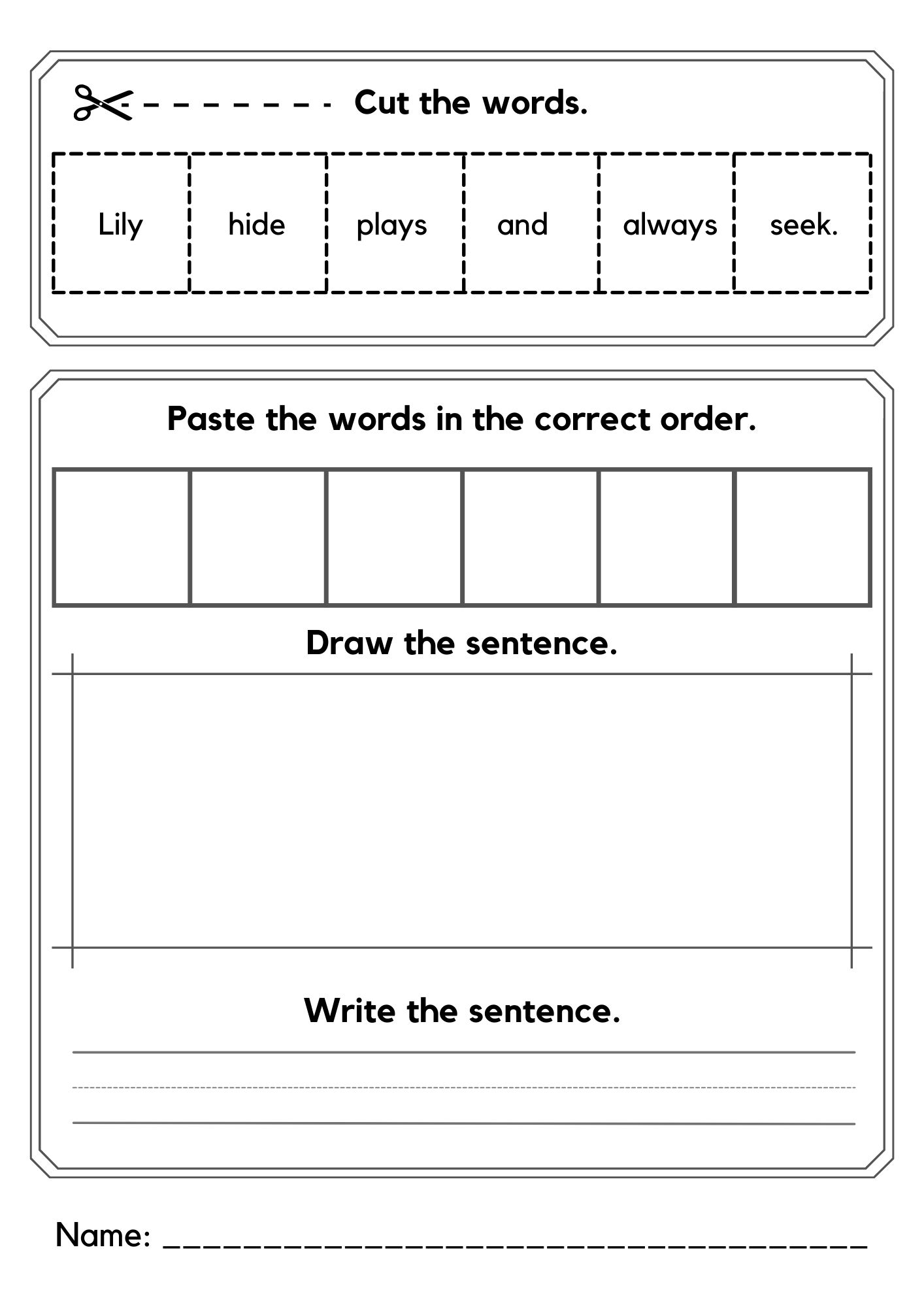 Present Continuous Scrambled Sentences Worksheet