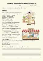 Рабочий лист по английскому языку для 5 класса, 4 четверть: Module 9 "Shopping" и Module 10 "Holidays" (2 варианта + ответы)