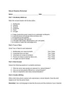 Worksheet / Natural Disaster / Grade 7