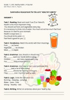 СОР 7 класс Английский язык 4 четверть "Healthy Habits" (2 варианта + ответы + дескрипторы)